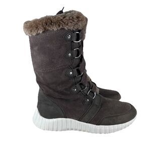 Johnston & Murphy XC4 Waterproof Suede Shearling Fur Lined Boots Women's Size 8M